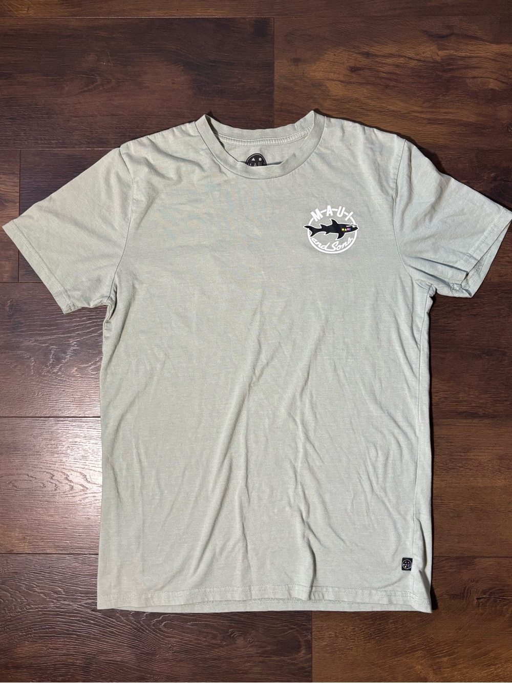 Maui and Sons Shark Logo Tee Men's Medium Sage Green Surf Skate California